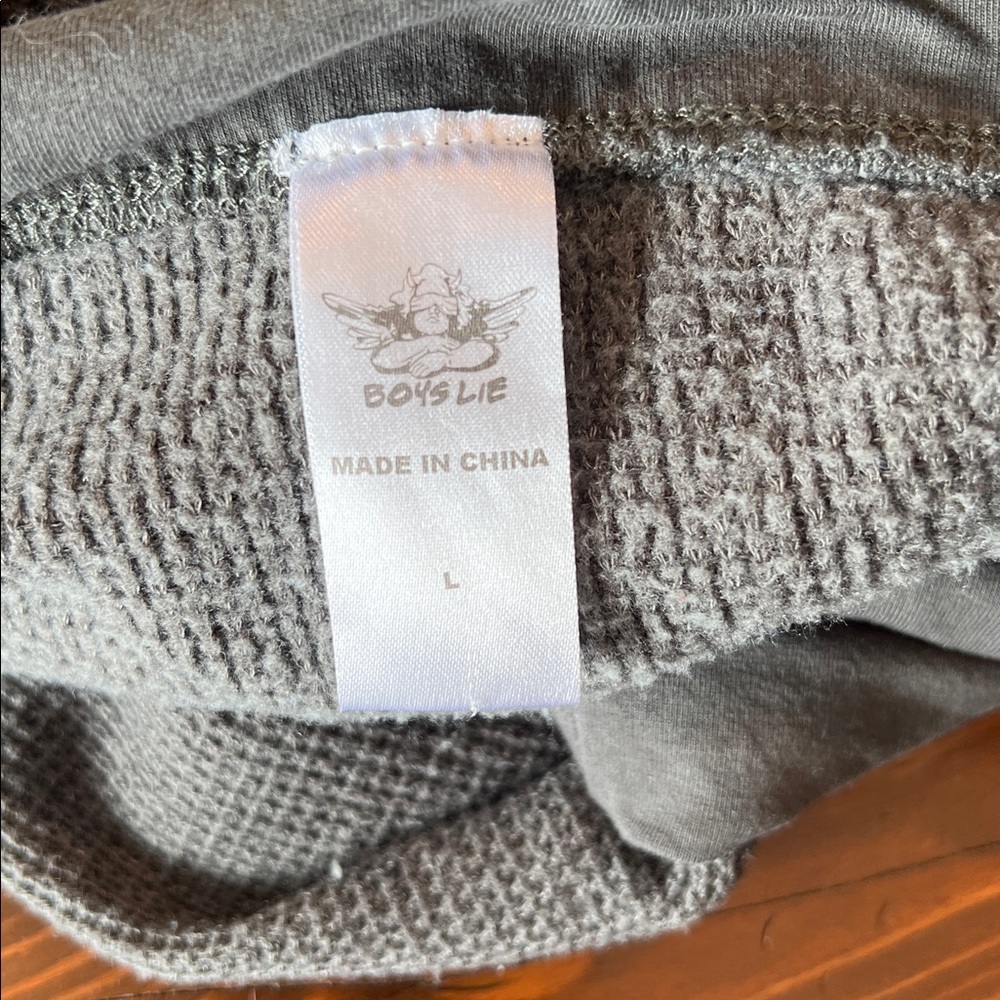 Boys Lie - That's Why Thermal Pants Mint Grey Flare Fold Over Waistband - Size L - Picture 9 of 11